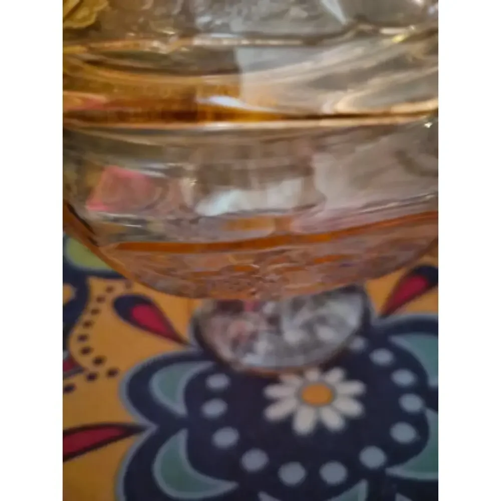 Anchor Hocking Pink Depression Glass Candy Dish Open Rose Mayfair Pattern W/ Lid